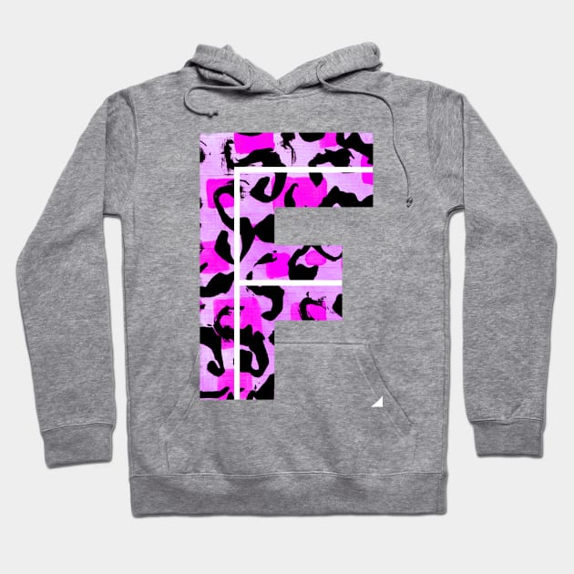 Abstract Letter F Watercolour Leopard Print Alphabet Hoodie by Squeeb Creative